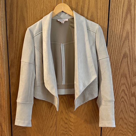 Philosophy Jackets & Blazers - Philosophy Light Taupe Faux Suede Waterfall Open Front Jacket